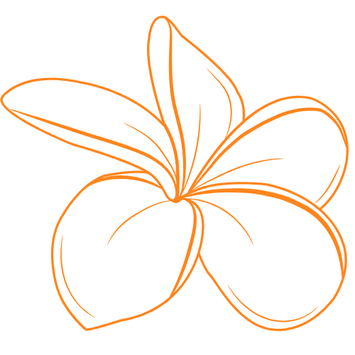 Grafik: Blumenillustration in Orange (Deko-Element)