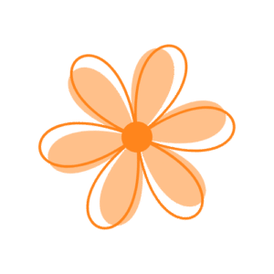 Grafik: Orange Blume als Deko-Element
